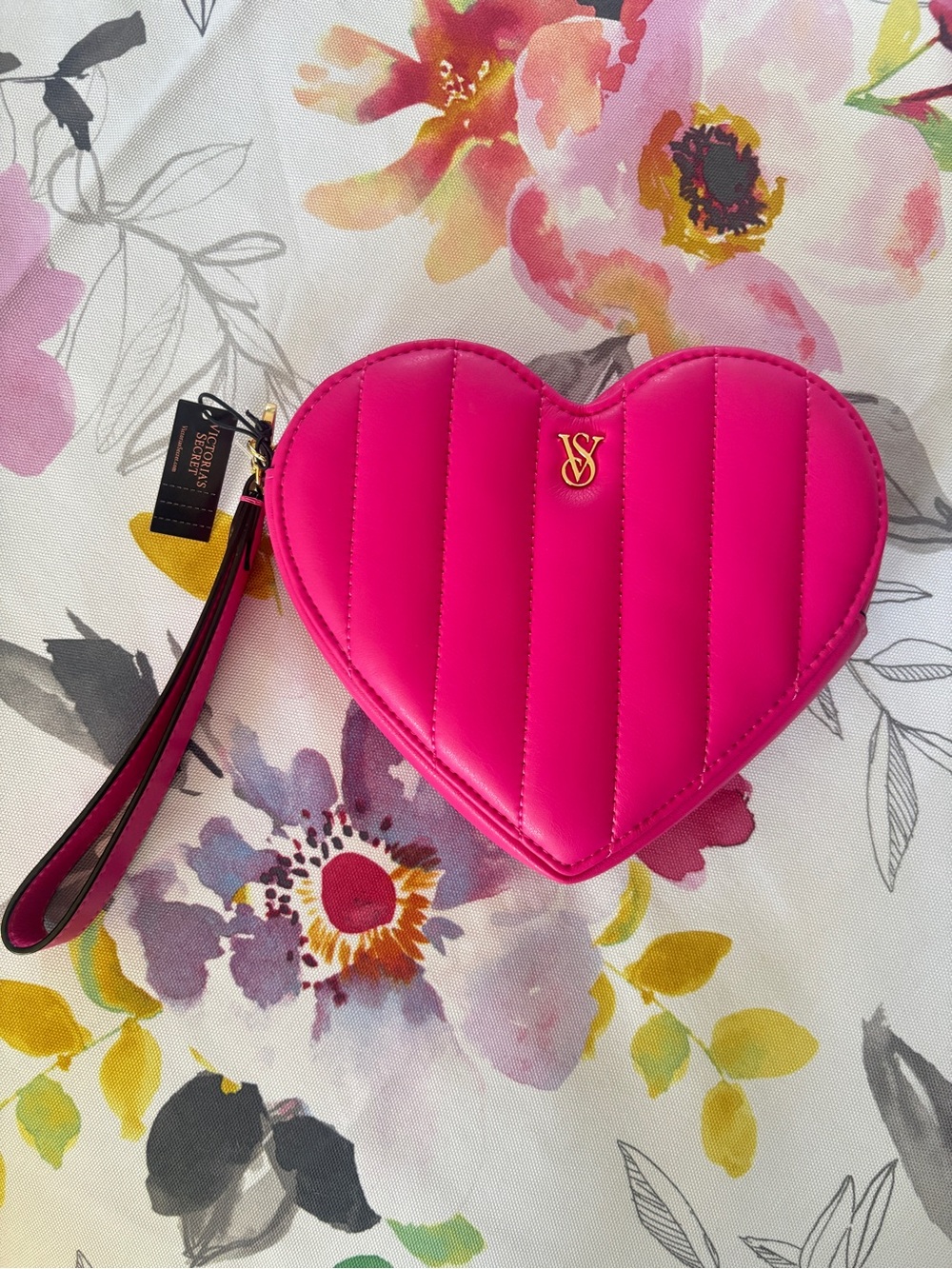Victoria's Secret - Hot Pink Heart-Shaped Wristlet